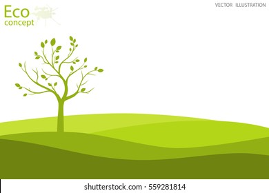 eco friendly. The concept of ecology with the background of the tree. Vector illustration.