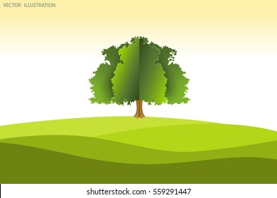 eco friendly. The concept of ecology with the background of the tree. Vector illustration.