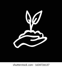 eco friendly concept herb in hand doodle icon, vector illustration