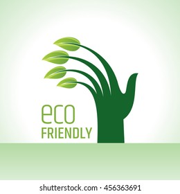 Eco friendly concept tree in hands illustration