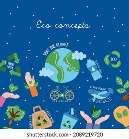 eco friendly concepts poster with earth