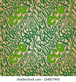Eco friendly concept-seamless hand drawn pattern, doodles letters