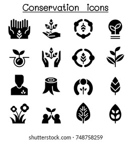 Eco friendly, Conservation icon set Vector graphic design