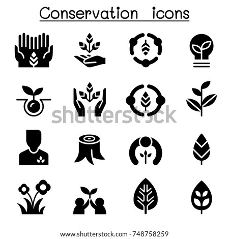 Eco friendly, Conservation icon set Vector graphic design