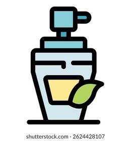 Eco friendly cosmetic cream in a dispenser bottle, highlighting natural ingredients for skincare and beauty products
