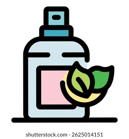 Eco friendly cosmetic spray bottle highlighting natural, plant based ingredients for sustainable beauty products