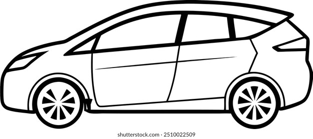 Eco Friendly Crossover, Eco Friendly Crossover vetor silhueta, Eco Friendly Crossover line art, ilustração de carro e vetor, vetor de veículo, ilustração de veículo