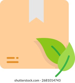 Caja de entrega ecológica con concepto de hojas verdes