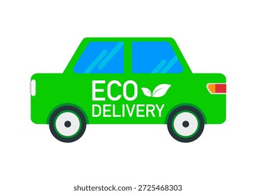 Vector de coche de entrega respetuoso del medio ambiente