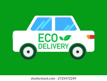 Vector de coche de entrega respetuoso del medio ambiente