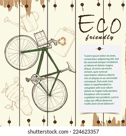 Eco Friendly Design Elements. Drawing Style.
