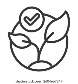 Eco Friendly Design Outline Icon Vector Illustration