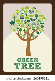 Diseño respetuoso del medio ambiente, gráfico de la Ilustración vectorial EPS10 