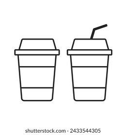 Eco friendly disposable coffee cup icon