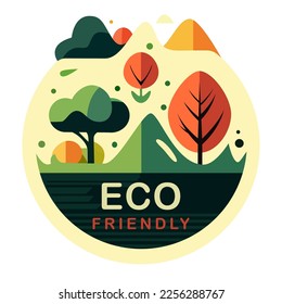 Etiqueta Ilustrada del Día de la Tierra Ecológica. Ilustración vectorial