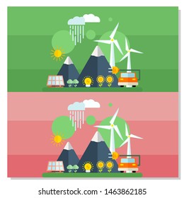 ECO FRIENDLY. Ecology concept background. Vector illustration.