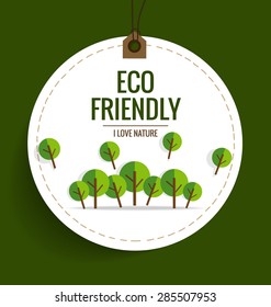 ECO FRIENDLY. Ecology concept with Nature banner and tree background. Vector illustration.