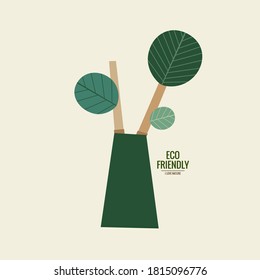 ECO FRIENDLY. Ecology concept with tree background. Vector illustration