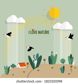 ECO FRIENDLY. Ecology concept with tree background. Vector illustration