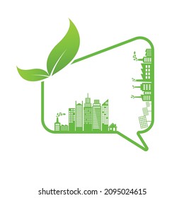 ES AMABLE. Concepto de ecología con fondo de árbol. Ilustración del vector