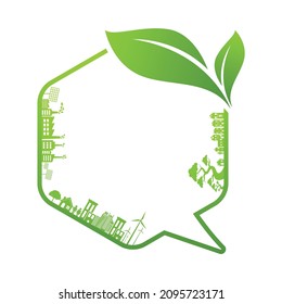 ECO FREUNDLICH. Ökologie-Konzept mit Baumhintergrund. Vektorgrafik