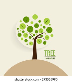 ECO FRIENDLY. Ecology concept with tree background. Vector illustration.