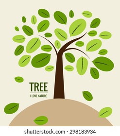 ECO FRIENDLY. Ecology concept with tree background. Vector illustration.