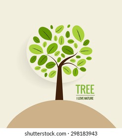 ECO FRIENDLY. Ecology concept with tree background. Vector illustration.