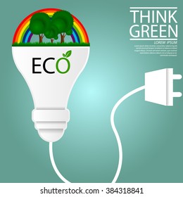 ECO FRIENDLY. Ecology concept with tree background. Vector illustration.