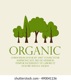 ECO FRIENDLY. Ecology concept with tree background. Vector illustration.