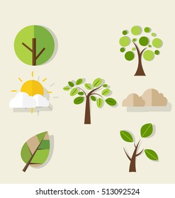 ECO FRIENDLY. Ecology concept with tree background. Vector illustration.