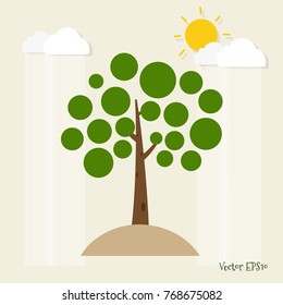 ECO FRIENDLY. Ecology concept with tree background. Vector illustration.