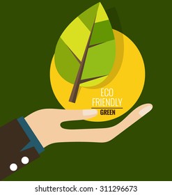 ECO FRIENDLY. Ecology concept, vector illustration.