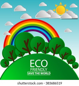 ECO FRIENDLY. Ecology concept, vector illustration.