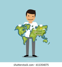 ECO FRIENDLY. Ecology concept. Vector illustration.