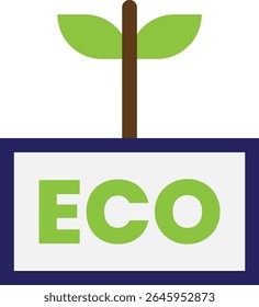 Eco Friendly Ecology Icon Vector Flat Illustration