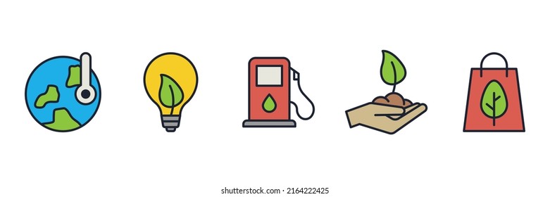 Eco friendly. ecology set icon symbol template for graphic and web design collection logo vector illustration