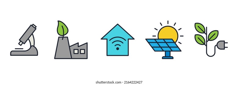 Ecológico. conjunto de ecología plantilla de símbolo de icono para colección de diseño gráfico y web ilustración vectorial