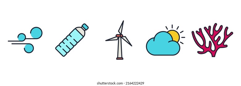 umweltfreundlich. Symbol-Vorlage für das ökologische Set-Symbol für die Grafik- und Webdesign-Kollektion, Vektorgrafik