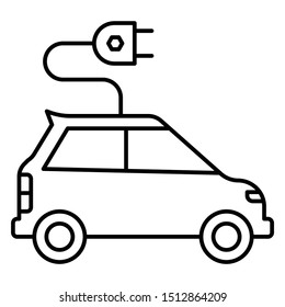 Eco friendly electric car development, no pollution and emmission transportation concept vector icon