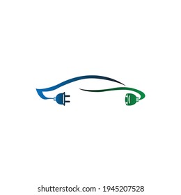 Eco friendly electric car logo design