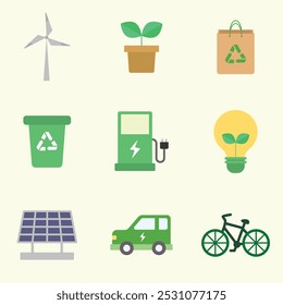 Eco friendly eco elements flat design