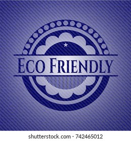 Eco Friendly emblem with jean texture