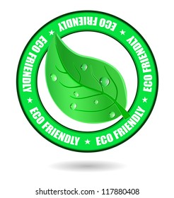 eco friendly emblem with leaf