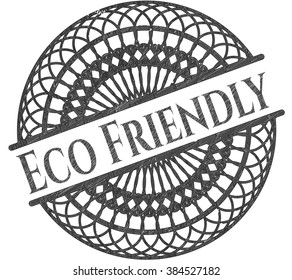 Eco Friendly emblem with pencil effect