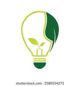 Eco friendly energy bulb logo design