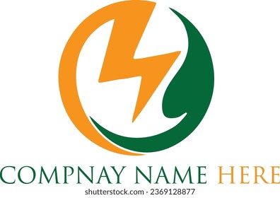 eco friendly energy electric thunder flash logo