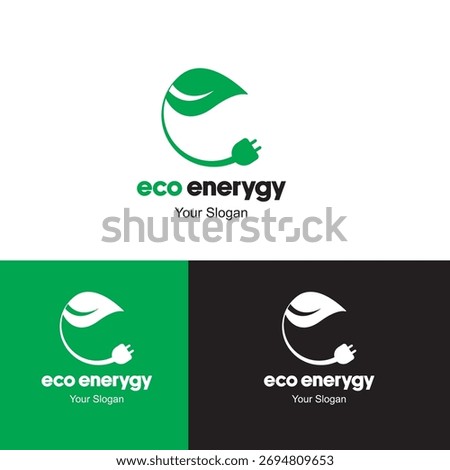eco friendly energy leaf green enviroment logo electricity solar solution sun nature  isolated vector company logo 