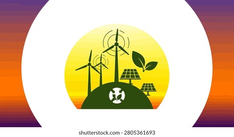 Eco friendly energy logo design concept