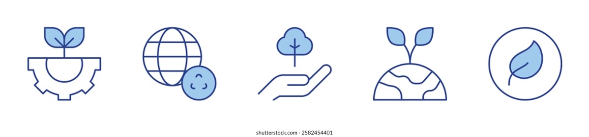 eco friendly, engineering, eco, recycling, care. Ecology Icon vector illustration. Line Duotone style. Editable stroke.